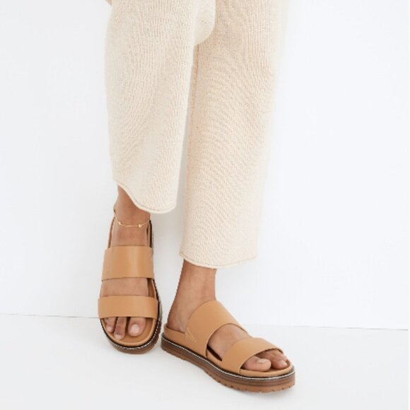 Madewell The Charley Double-Strap Slide Sandal Desert Camel Size 8 - Picture 1 of 6